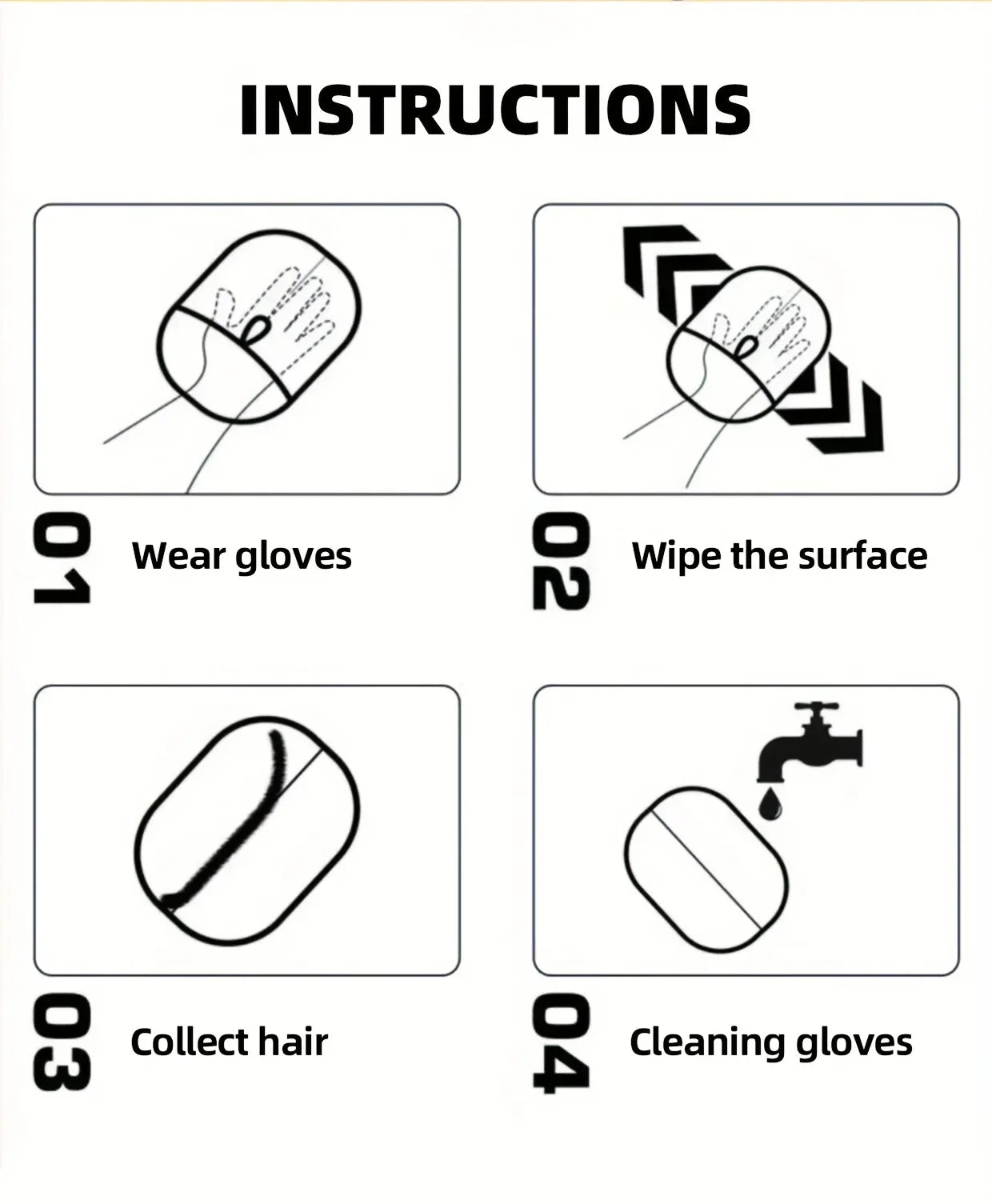 2-Piece Pet Hair Removal Gloves – Double-Sided Cat Brushes, Anti-Shedding Grooming Gloves, Hair Control Care Tools